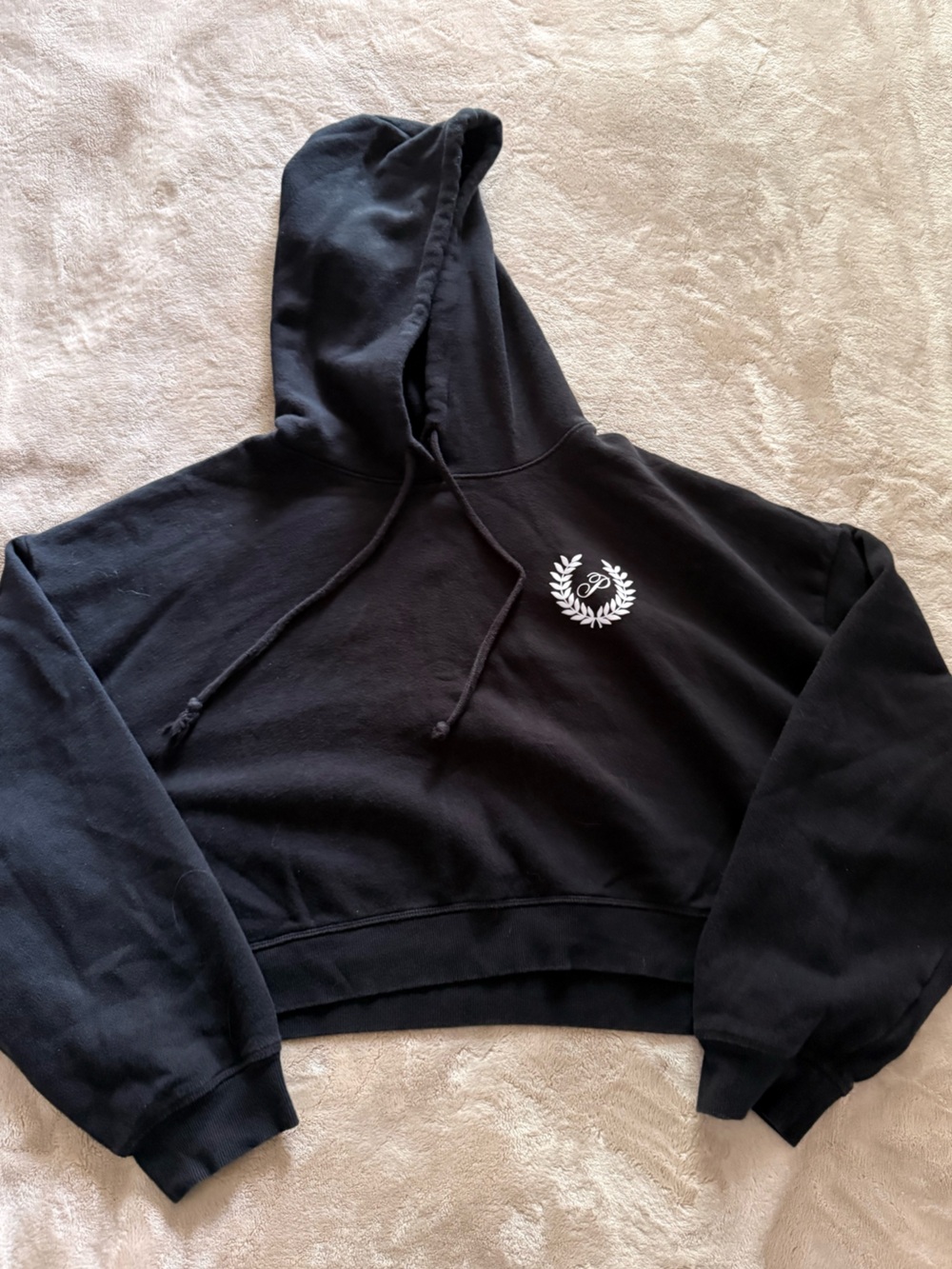 Black Cropped Hoodie